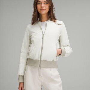 Women's Reversible Insulated Bomber Jacket In Raw/Linen/Bone